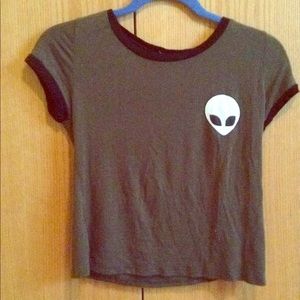Juniors alien cropped tee